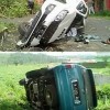 Kondisi kendaraan pasca tabrakan.